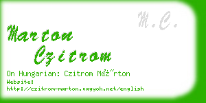 marton czitrom business card